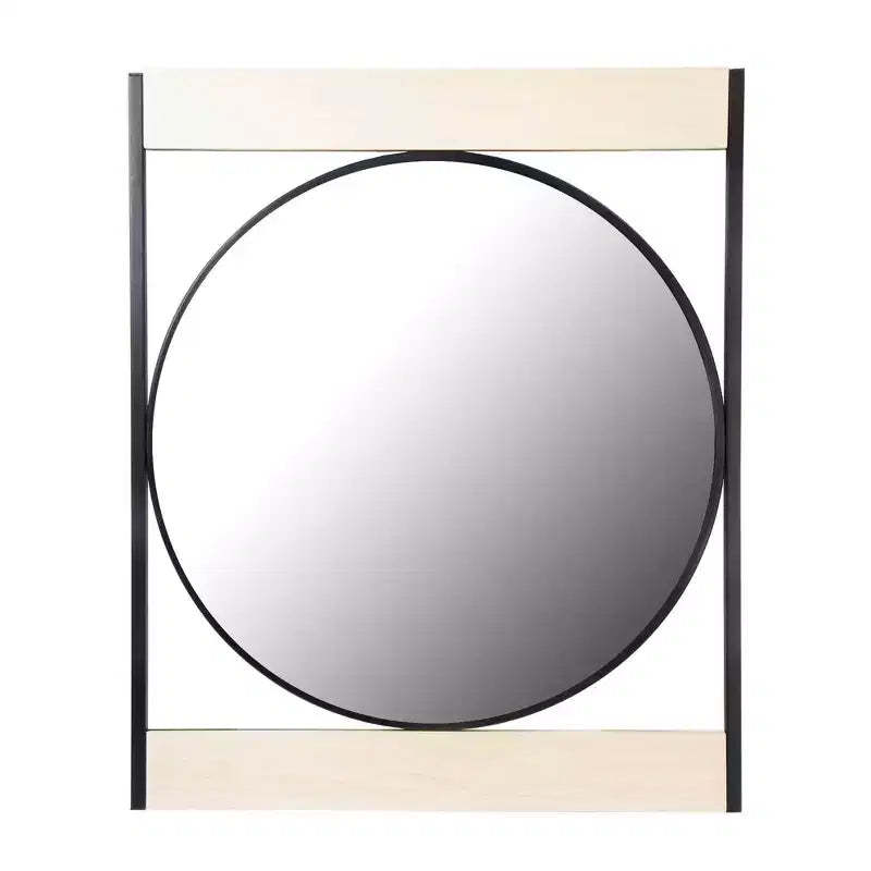Kiera Grace 30" Logan Metal Round Mirror: Farmhouse Modern Decor, Wall Mount, No Assembly Required