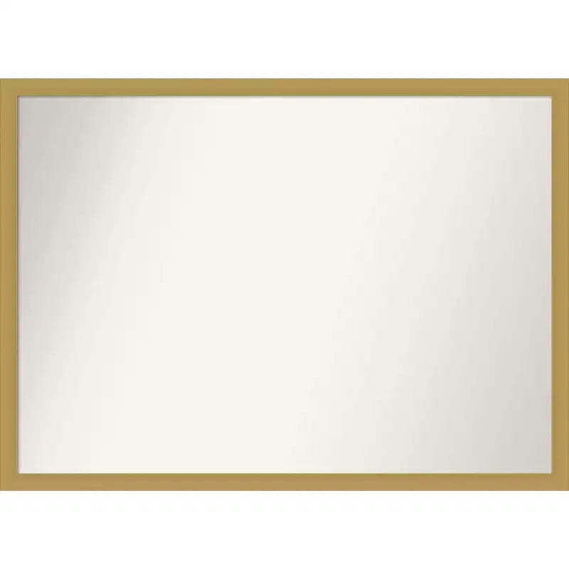 40"x29" Non-Beveled Grace Narrow Bathroom Wall Mirror Brushed Gold - Amanti Art: Modern Rectangle, Polystyrene Frame