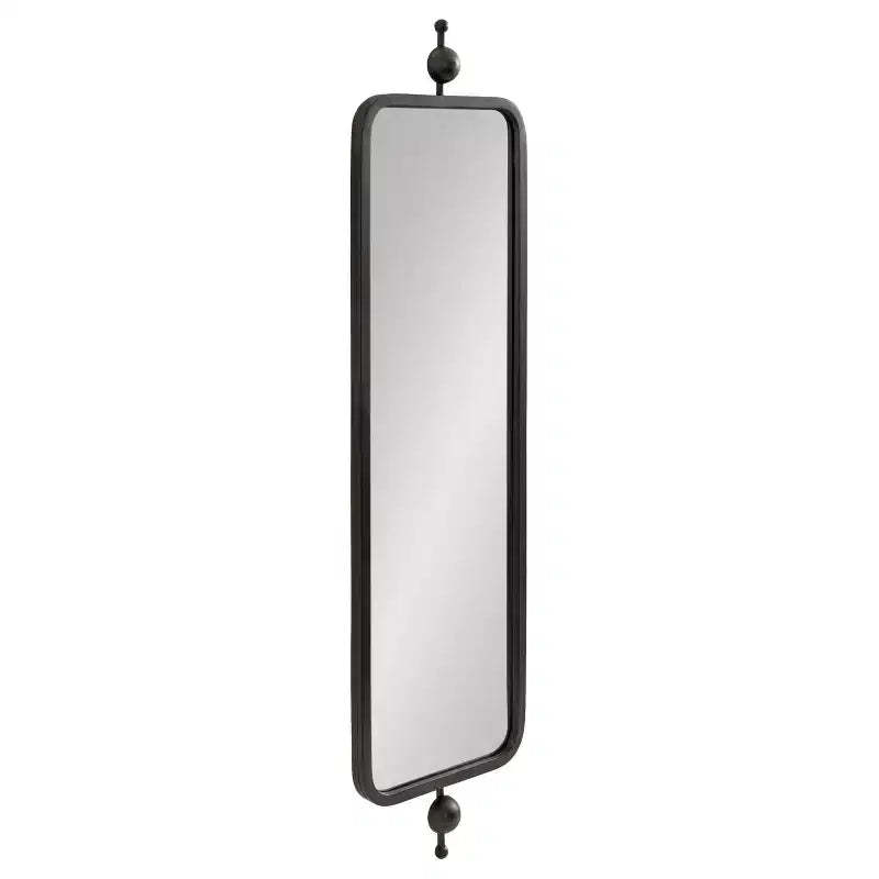 Kate & Laurel All Things Decor 9"x36" Kasota Slim Rectangle Mirror Metal Black