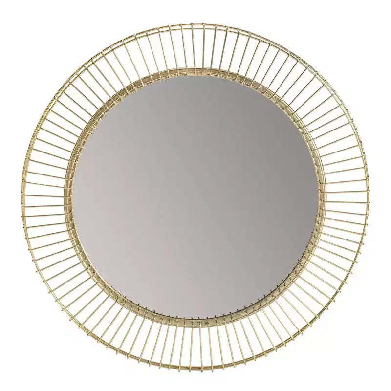 Argus Wall Mirror Gold - Brewster: 24" Round Metal Frame, No Assembly, Modern Wall Decor