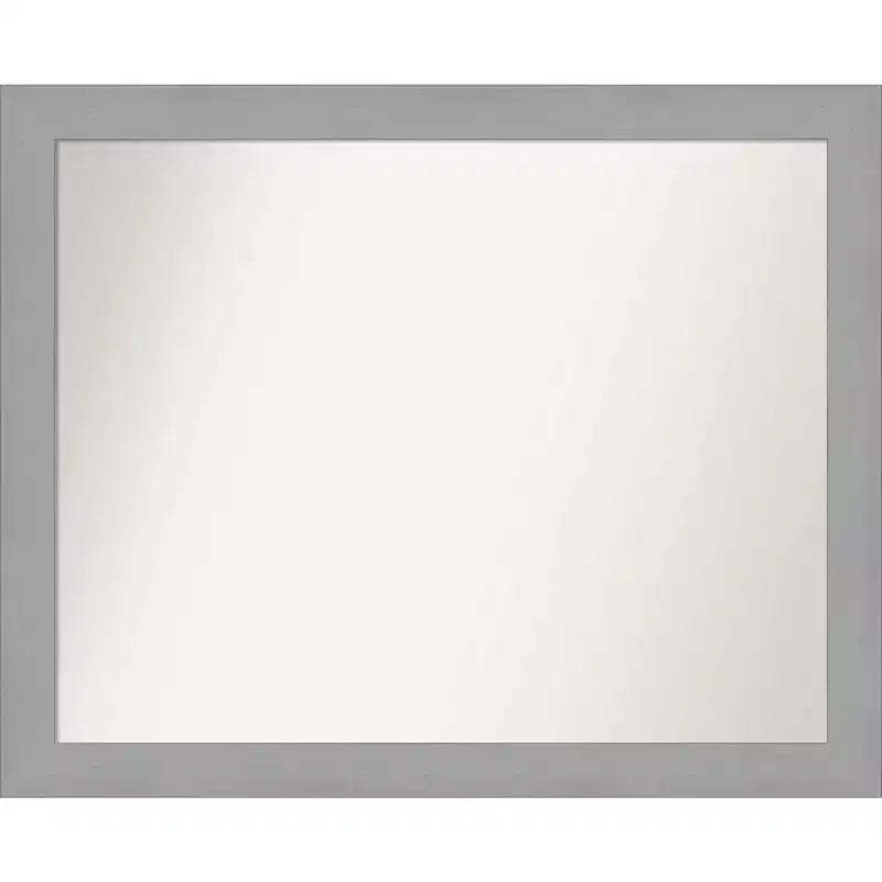 32" x 26" Non-Beveled Brushed Nickel Wall Mirror - Amanti Art: Modern Rectangular Decorative Mirror