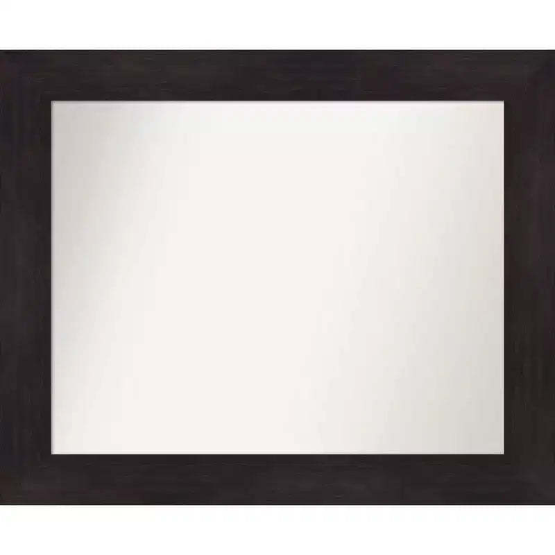 34" x 28" Non-Beveled Bathroom Wall Mirror Espresso Brown - Amanti Art: Modern Rectangular Vanity, Wall Mount