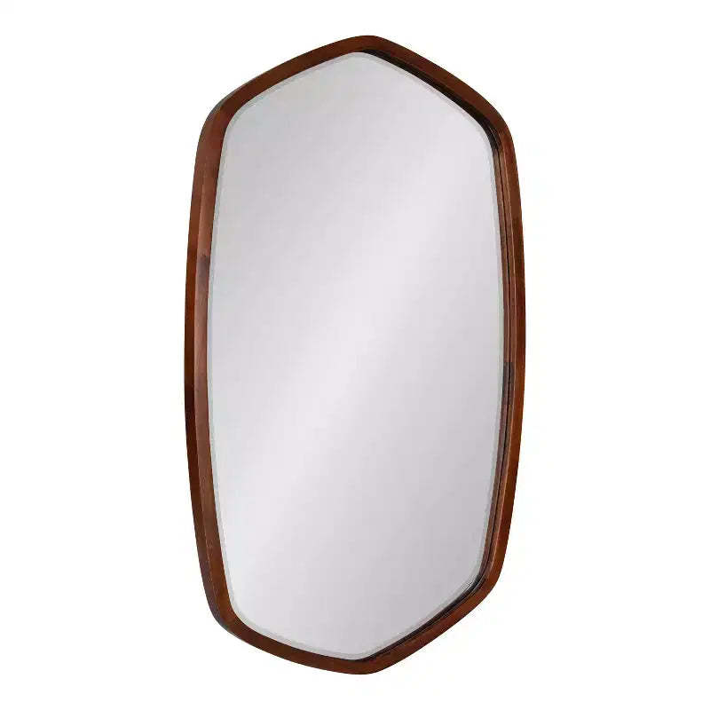 20" x 36" McLean Oval Wall Mirror Walnut Brown - Kate & Laurel All Things Decor: Scandinavian, Hexagon Frame