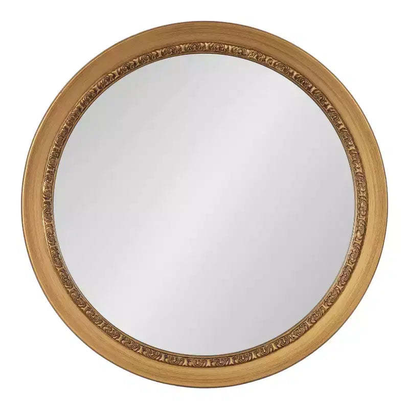 Kate & Laurel All Things Decor 26"x26" Wildomar Round Wall Mirror Gold