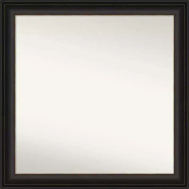 31" x 31" Non-Beveled Trio Oil Rubbed Bronze Wall Mirror - Amanti Art: Modern Square Framed, Polystyrene Material, Includes Mounting Hardware