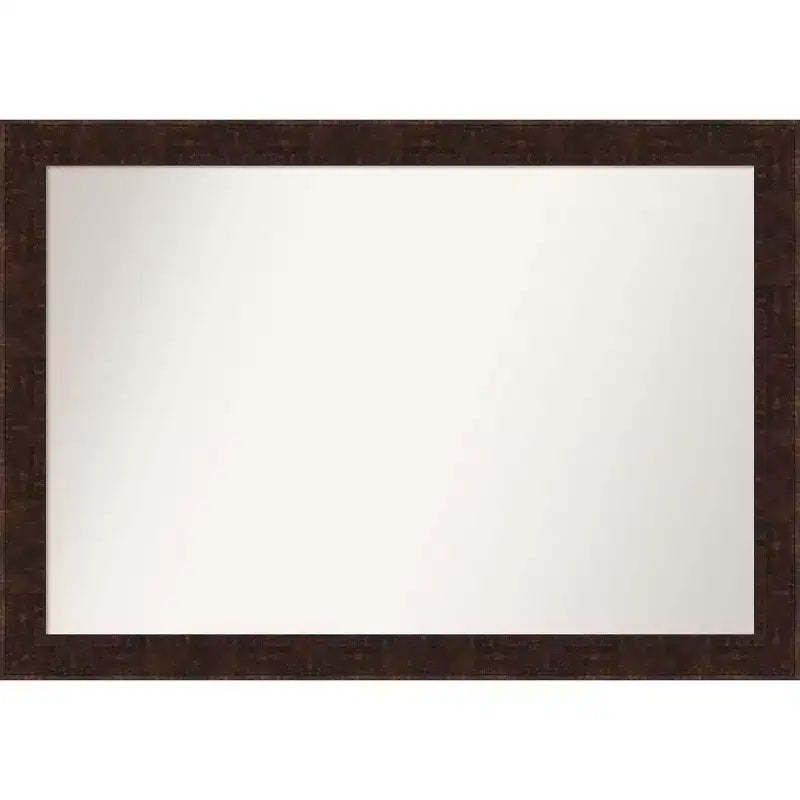 40" x 28" Non-Beveled William Mottled Bronze Narrow Wall Mirror - Amanti Art