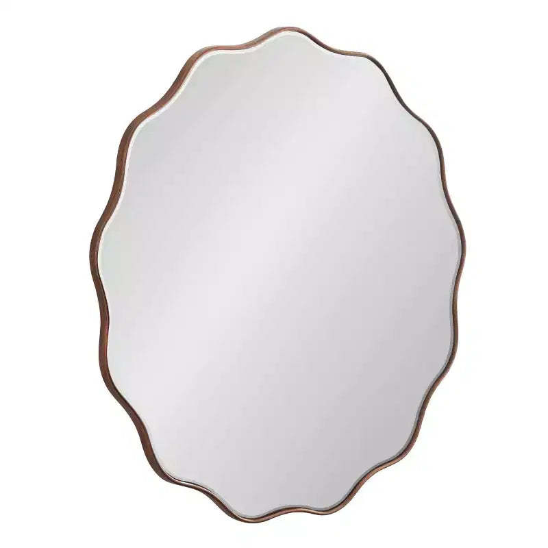 Kate & Laurel All Things Decor 32"X32" Viona Round Scalloped Mirror Bronze