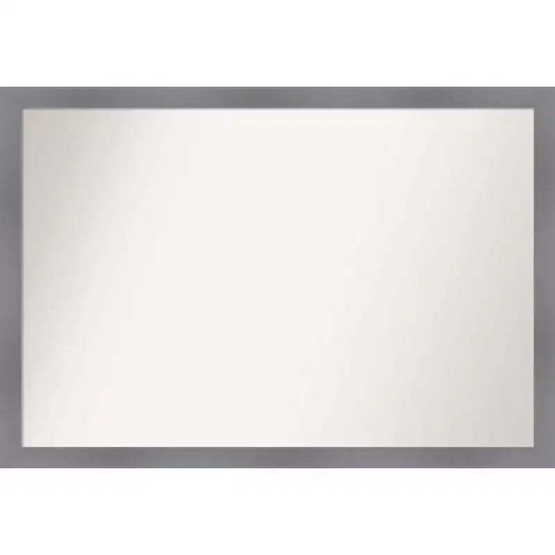 39"x27" Non-Beveled Edwin Wood Bathroom Wall Mirror Gray - Amanti Art: Modern Rectangle, Wall Mount