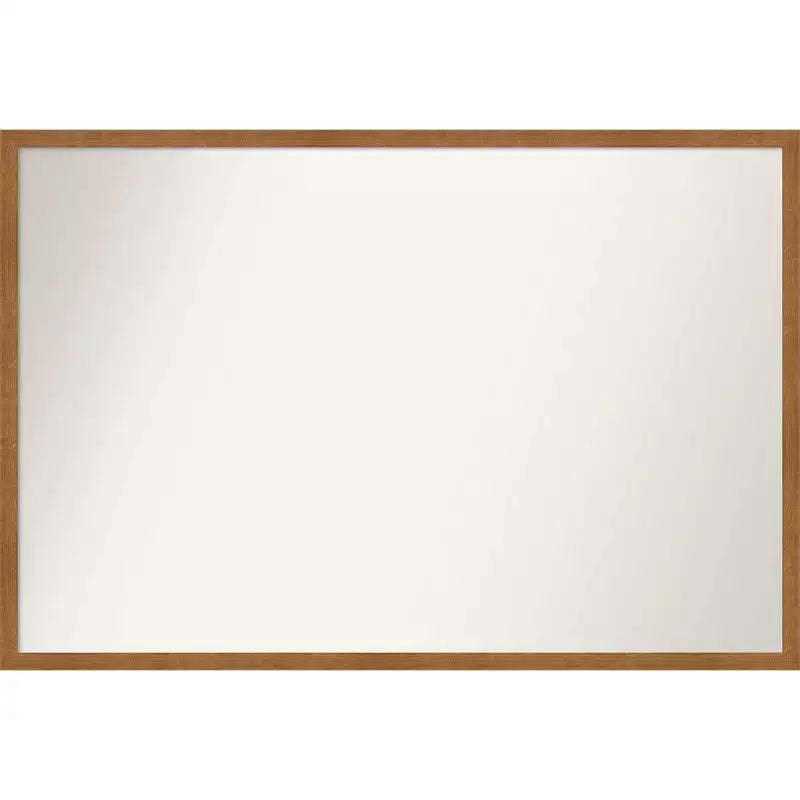37" x 25" Non-Beveled Carlisle Blonde Narrow Wood Wall Mirror - Amanti Art: Modern Rectangular Wooden Mirror with Mounting Hardware