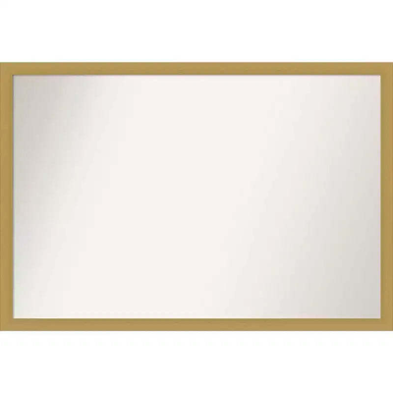 38" x 26" Non-Beveled Grace Narrow Bathroom Wall Mirror Brushed Gold - Amanti Art: Rectangle, Wall Mount, Polystyrene Frame