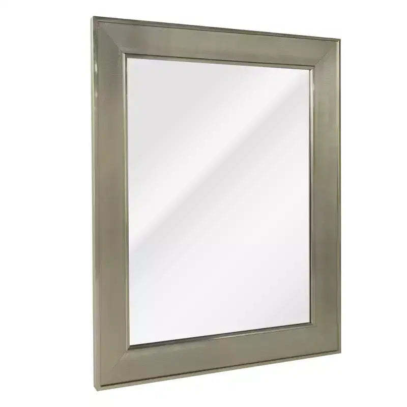 29" x 35" Pave Wall Mirror in Brushed Nickel - Head West: Modern Rectangular, Polystyrene Frame, No Assembly Required