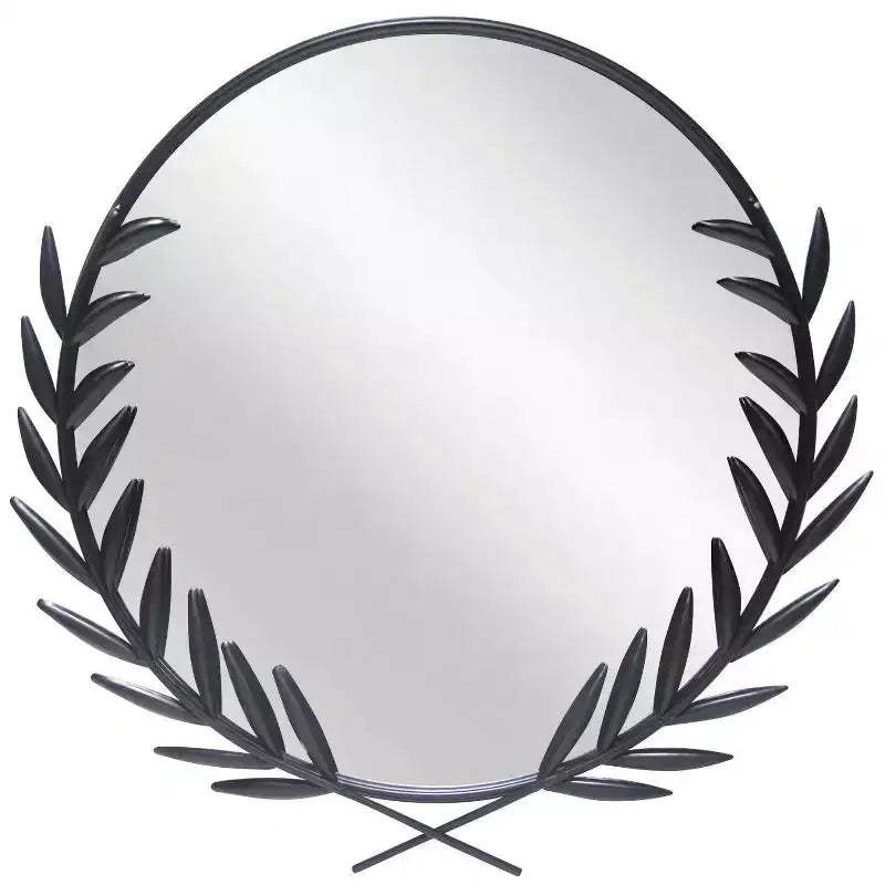 22"x21" Emperor Wall Mirror Black - Infinity Instruments: Grecian Iron Frame, No Assembly Required