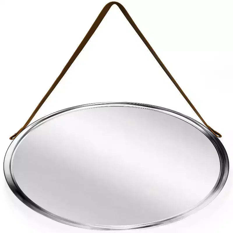 18" Decorative Wall Mirror Silver - Infinity Instruments: Modern Style, Round Shape, No Assembly, Wall Mount, Plastic Frame