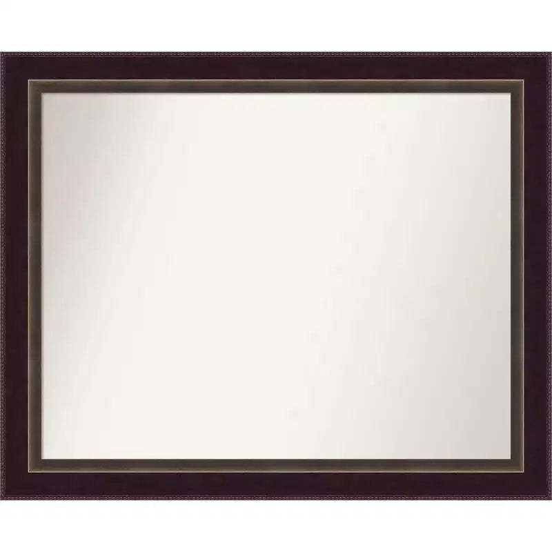 32" x 26" Signore Bronze Wood Wall Mirror: Amanti Art, Rectangular, Modern Decor, No Assembly Required