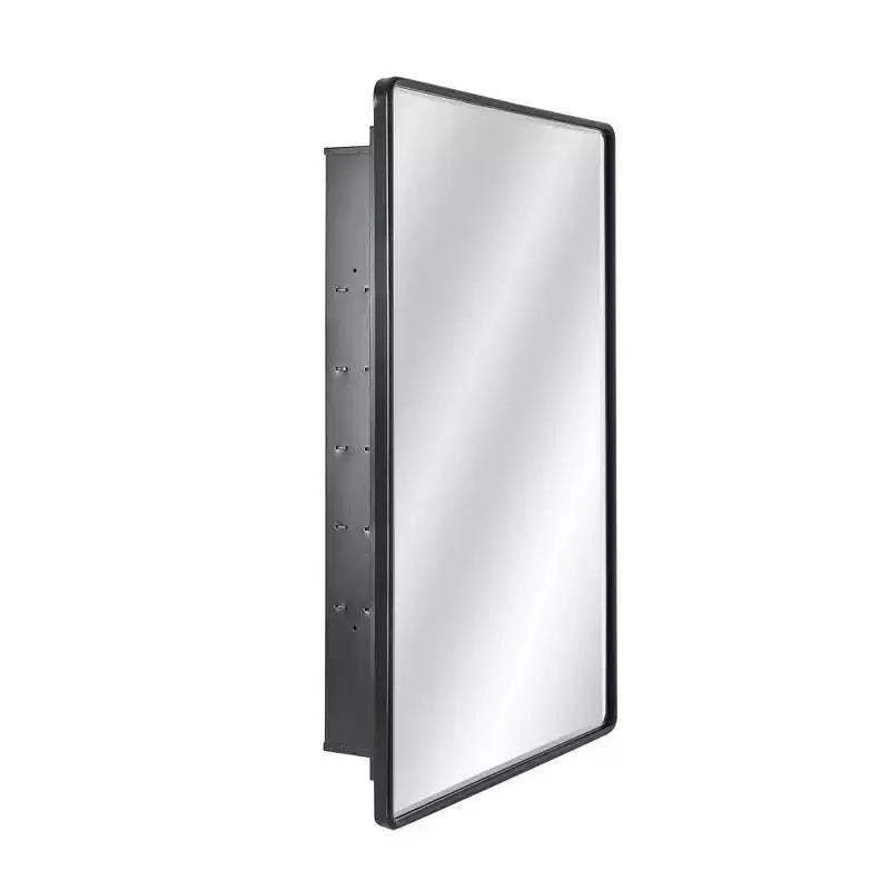 Head West 16.5"x27.5" Black Metal Wall Mount Storage Organizer with Glass Shelves