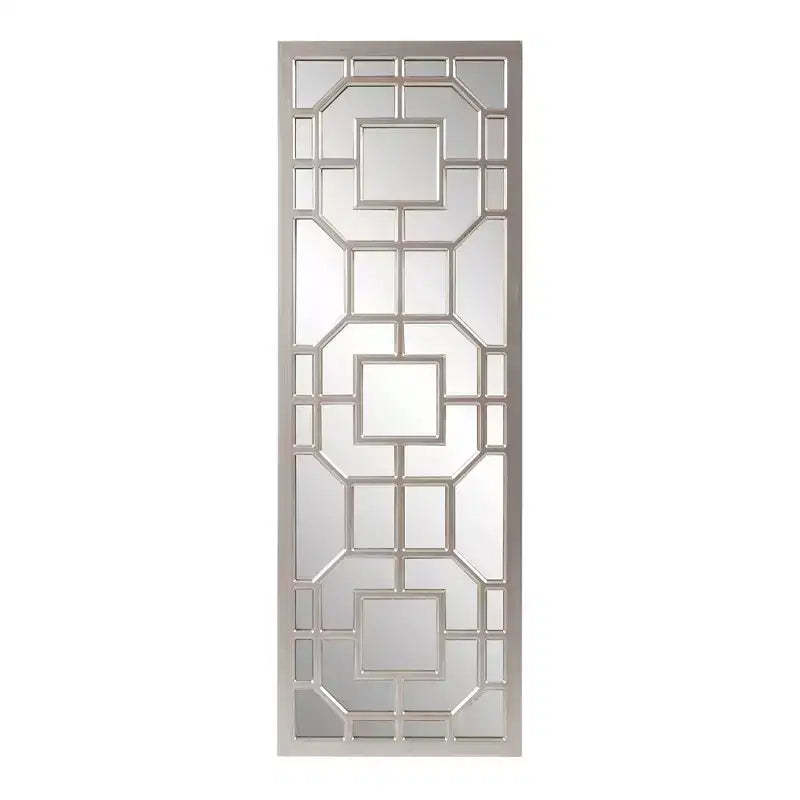 Howard Elliott 46.5"x15.75" Framed Aldrich Mirror Antique Silver: English Style, MDF, Wall Mount