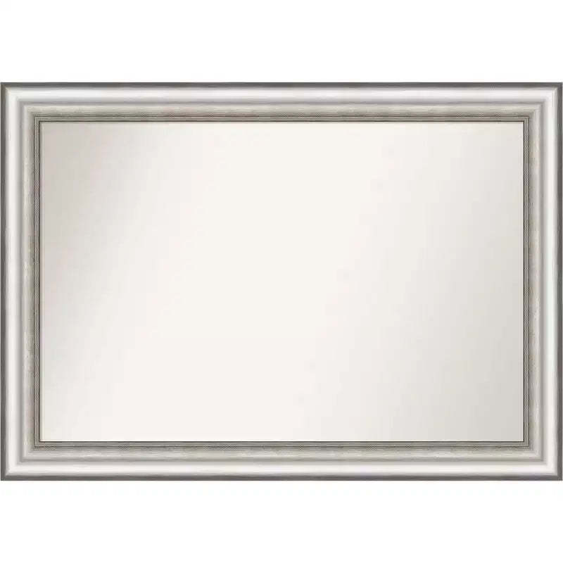 41" x 29" Non-Beveled Salon Silver Wall Mirror - Amanti Art