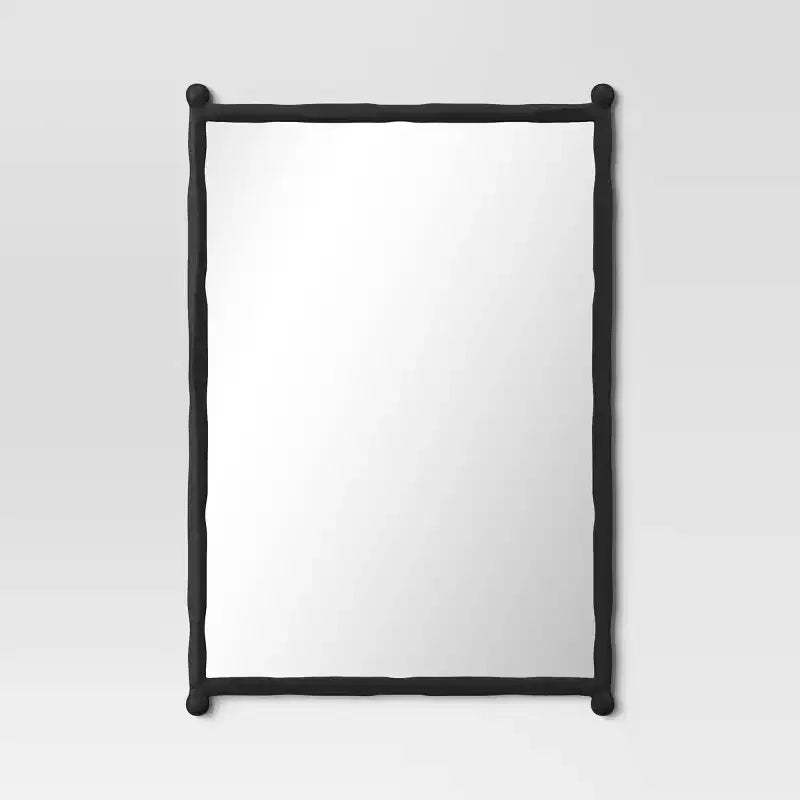 24"x33" Decorative Forged Metal Wall Mirror Black - Threshold™
