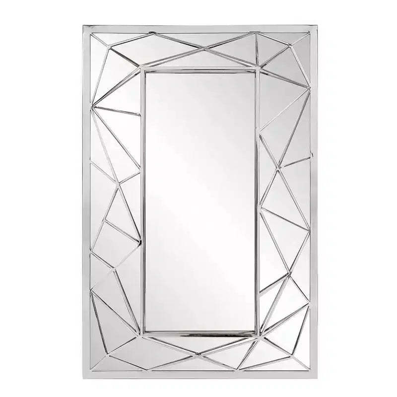 Howard Elliott 35.5"x23.5" Mirax Stainless Steel Framed Rectangular Wall Mirror Silver