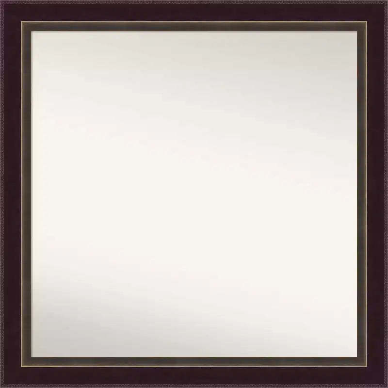 30" x 30" Non-Beveled Signore Bronze Wood Wall Mirror - Amanti Art