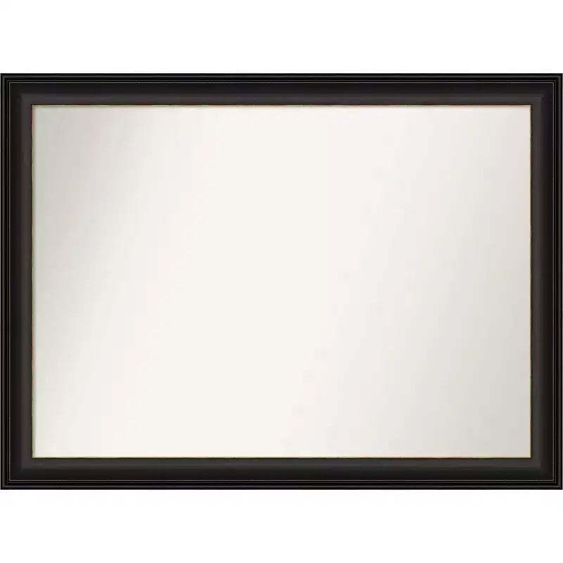 43" x 32" Non-Beveled Trio Oil Rubbed Bronze Bathroom Wall Mirror - Amanti Art: Rectangle, Polystyrene Frame, Wall Mounted