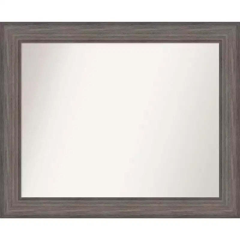 33" x 27" Non-Beveled Country Barn Wood Wall Mirror - Amanti Art