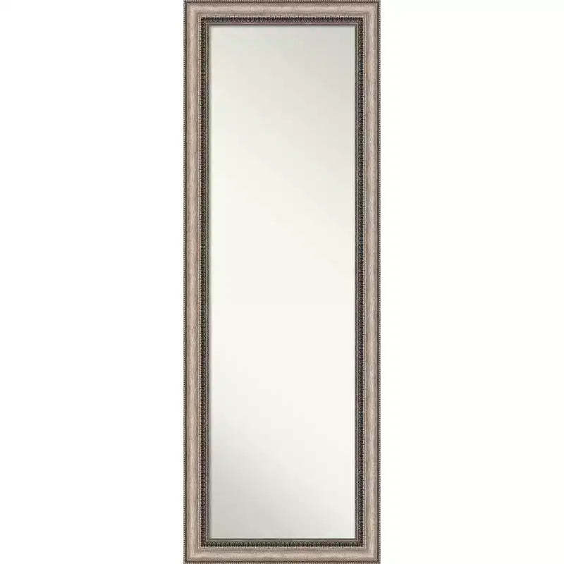 Lyla Ornate Framed Full Length On the Door Mirror Silver - Amanti Art: Polystyrene Frame, No Assembly Required