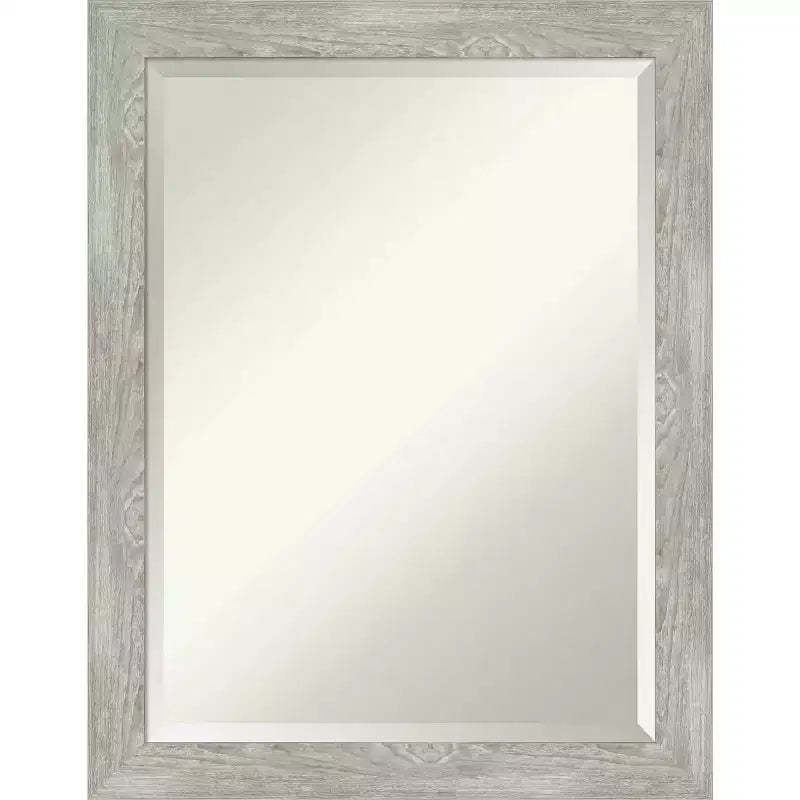 22" x 28" Dove Narrow Framed Wall Mirror Graywash - Amanti Art: Modern Beveled, No Assembly Required
