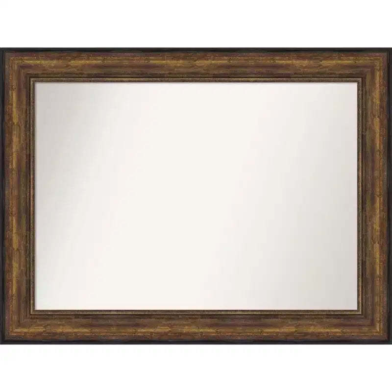 46" x 35" Non-Beveled Ballroom Bronze Wall Mirror - Amanti Art: Modern Rectangular, Polystyrene Frame, Includes Mounting Hardware