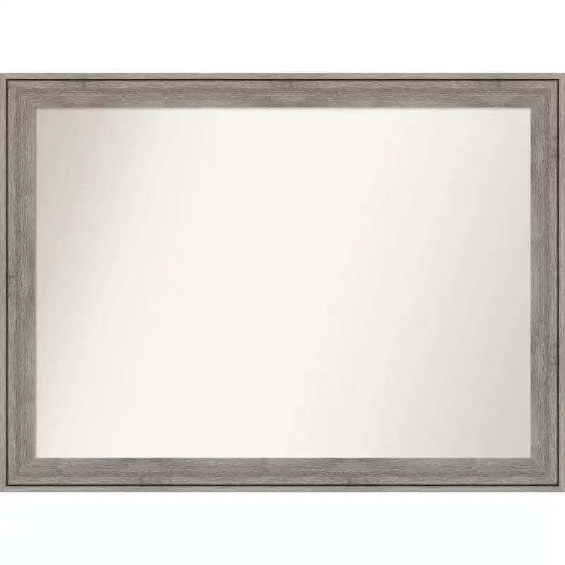 43" x 32" Non-Beveled Regis Barn Wood Gray Wood Wall Mirror - Amanti Art