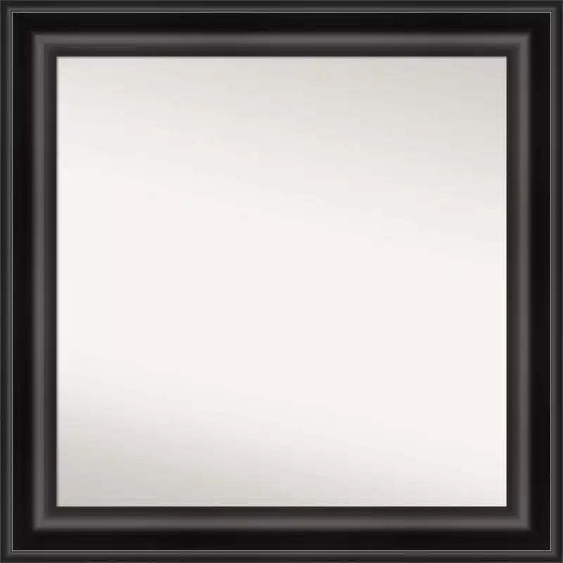 32" x 32" Non-Beveled Grand Black Wall Mirror - Amanti Art