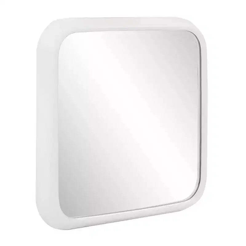 Howard Elliott Contemporary Curved Square Framed Wall Mirror White: 16.5" Modern Polyurethane, No Assembly Required