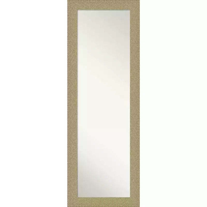 18" x 52" Non-Beveled Mosaic Gold Full Length on The Door Mirror - Amanti Art: Hangable, Polystyrene Frame
