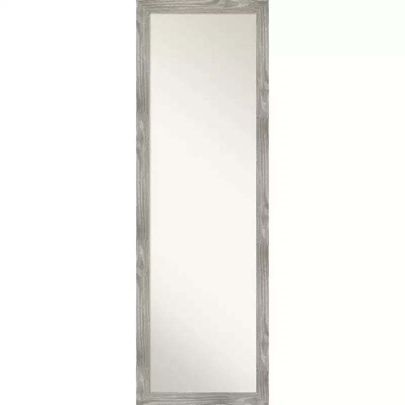 17" x 51" Non-Beveled Dove Gray Wash Square Full Length on The Door Mirror - Amanti Art: Polystyrene Frame, Wall or Door Mounted