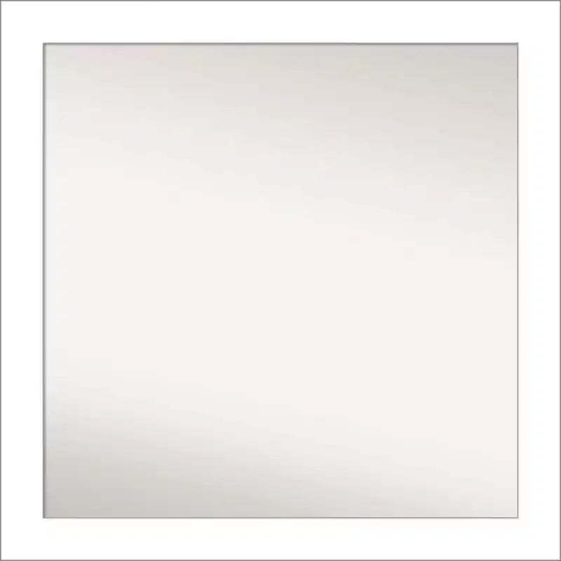 30" x 30" Non-Beveled Wedge White Wall Mirror - Amanti Art