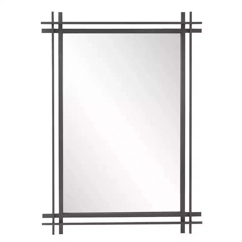 Howard Elliott 27"x38" Gold Leaf Ornate Framed Rectangular Wall Mirror: Modern Style, Polyurethane Frame, No Assembly Required