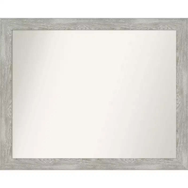 32" x 26" Non-Beveled Dove Narrow Bathroom Wall Mirror Gray Wash - Amanti Art: Includes Mounting Hardware