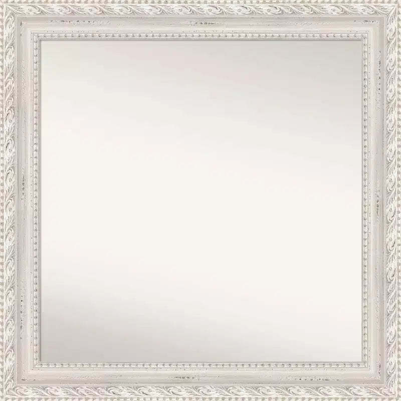 32"x32" Opera Wood Wall Mirror, Square, Modern Decor - Amanti Art: Includes Mounting Hardware