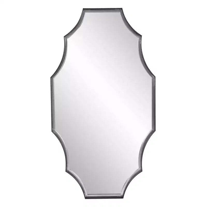 Howard Elliott 23.5"x23.5" Universal Flow Mirror with Stone Veneer: Modern Round Marble Frame, No Assembly Required