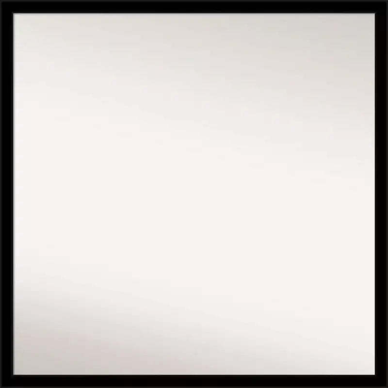 28" x 28" Non-Beveled Jet Black Wall Mirror - Amanti Art