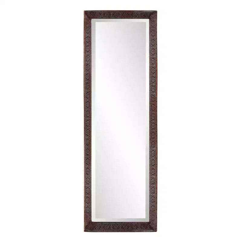 Howard Elliott 12"x36" Rectangular Full Length Dressing Mirror with Hand Crafted Metal Frame Bronze: Elegant Modern Decor
