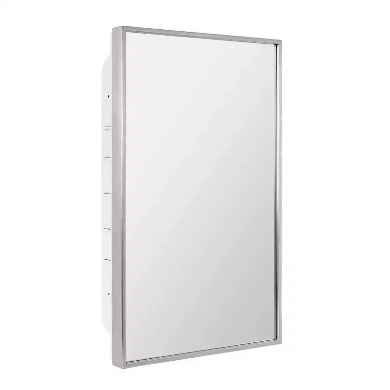Head West 16"x26" Brushed Chrome Recessed Medicine Cabinet Mirror