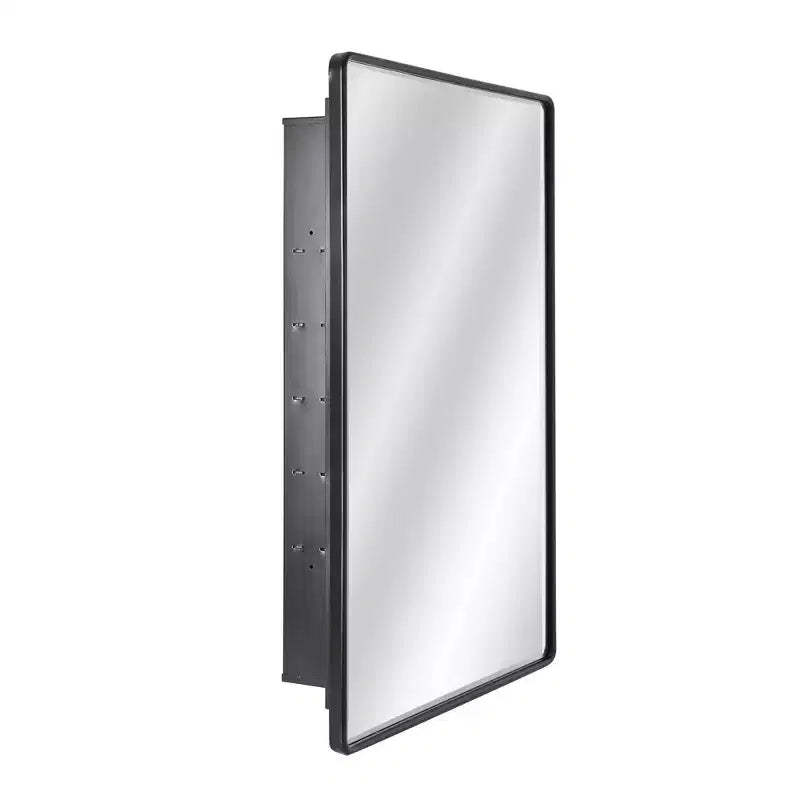 Head West 21"x34" Black Metal Wall Mount Storage Organizer with Glass Shelves