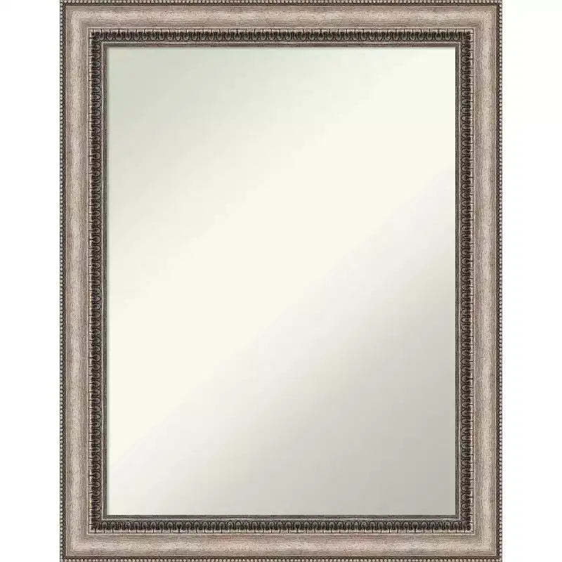 22" x 28" Non-Beveled Lyla Ornate Wall Mirror with Frame, Silver - Amanti Art: Includes Mounting Hardware