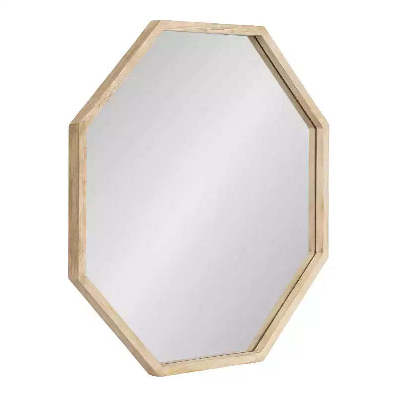 Kate & Laurel All Things Decor 28"x28" Occonor Wall Mirror Wood Natural: Modern Transitional Style, No Assembly Required