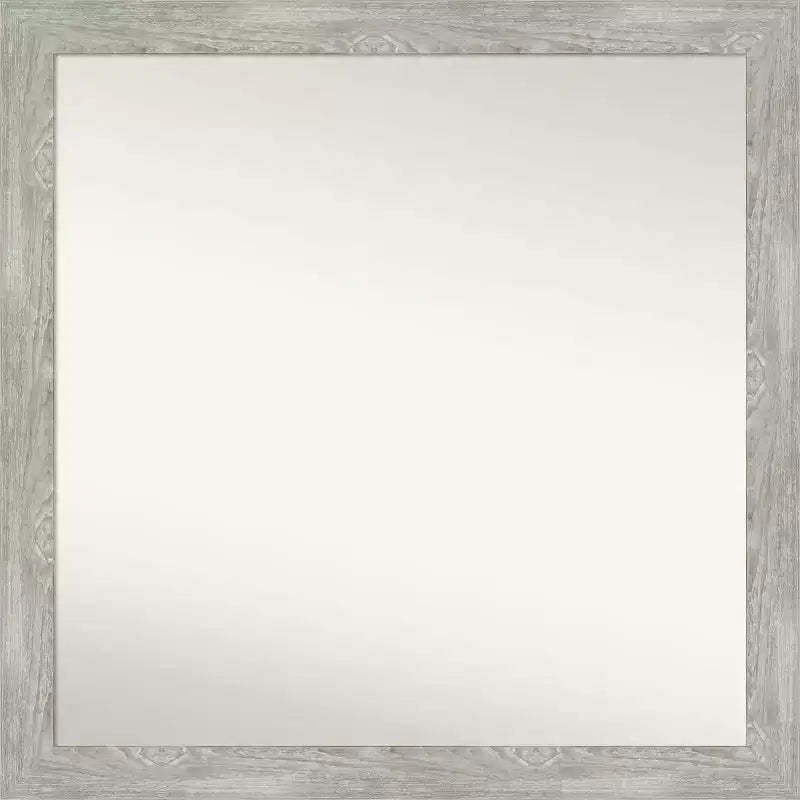 30" x 30" Non-Beveled Dove Gray Wash Narrow Wall Mirror - Amanti Art
