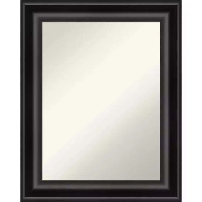 24" x 30" Non-Beveled Grand Black Wall Mirror - Amanti Art: Modern Rectangle, Polystyrene Frame
