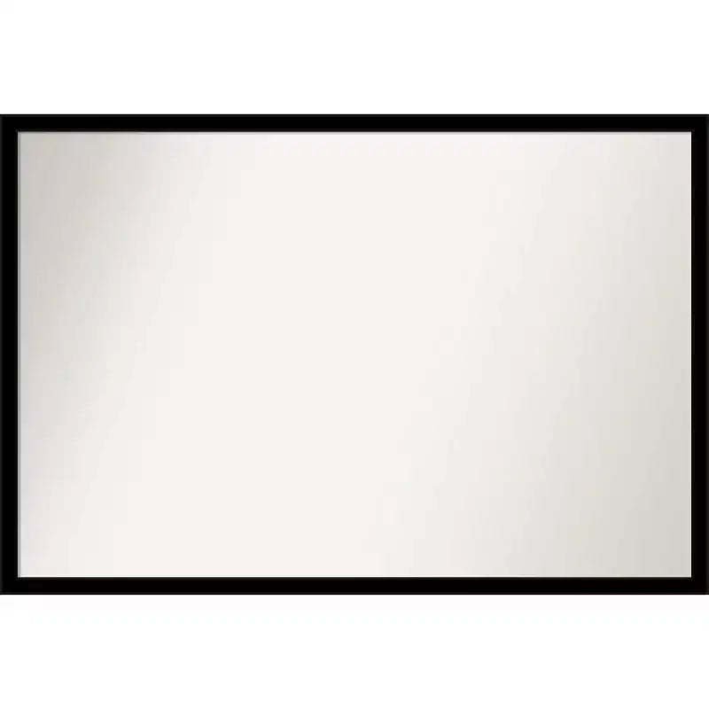 38" x 26" Non-Beveled Jet Black Wall Mirror - Amanti Art: Modern Polystyrene Frame, Included Mounting Hardware