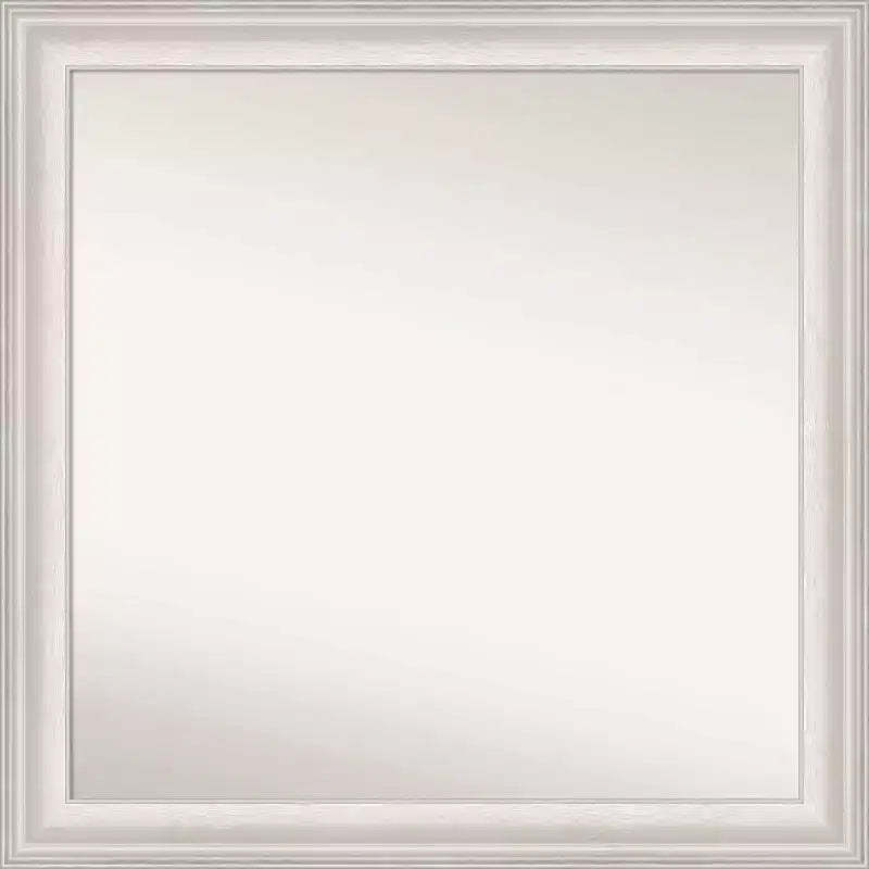 31" x 31" Non-Beveled Trio White Wash Silver Wall Mirror - Amanti Art: Modern Square, Polystyrene Frame