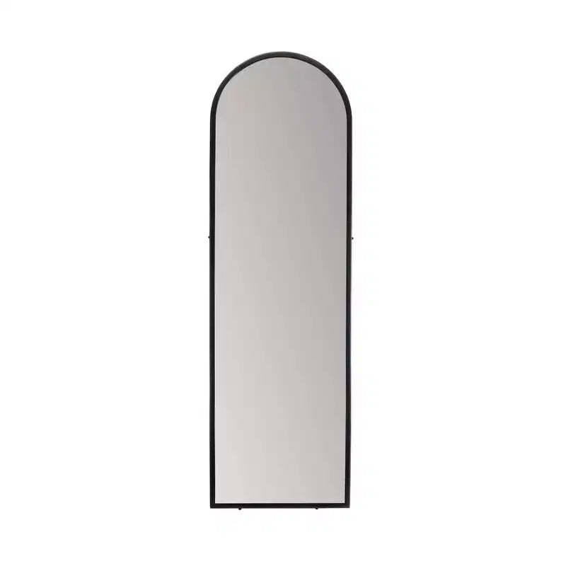 Brewster Aria Black Arched Mirror: 60-in Modern Floor, Metal Frame, Freestanding, 18-in Wide